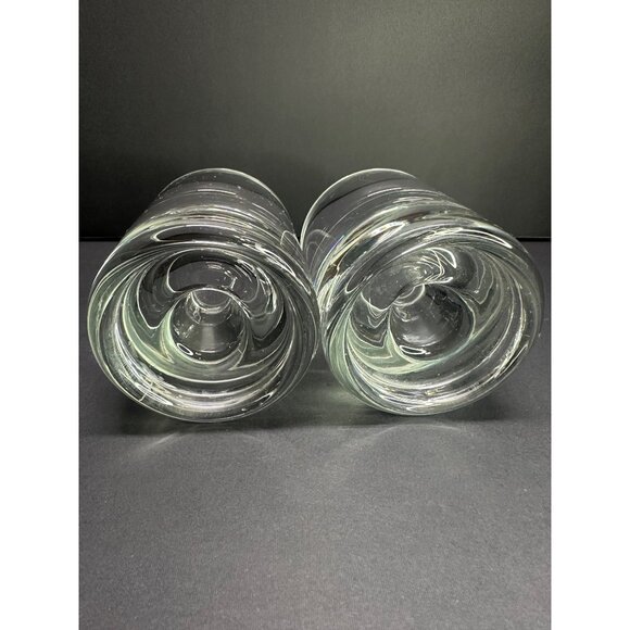 Vintage Whiskey Glasses or Candle Votive Holders Set of 2 Krosno Style Unmarked - Picture 2 of 8